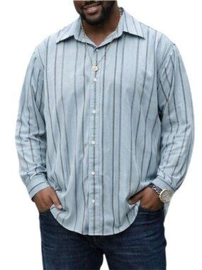 Claiborne Size XL Shirt Mens Button-Down Striped Long Sleeve